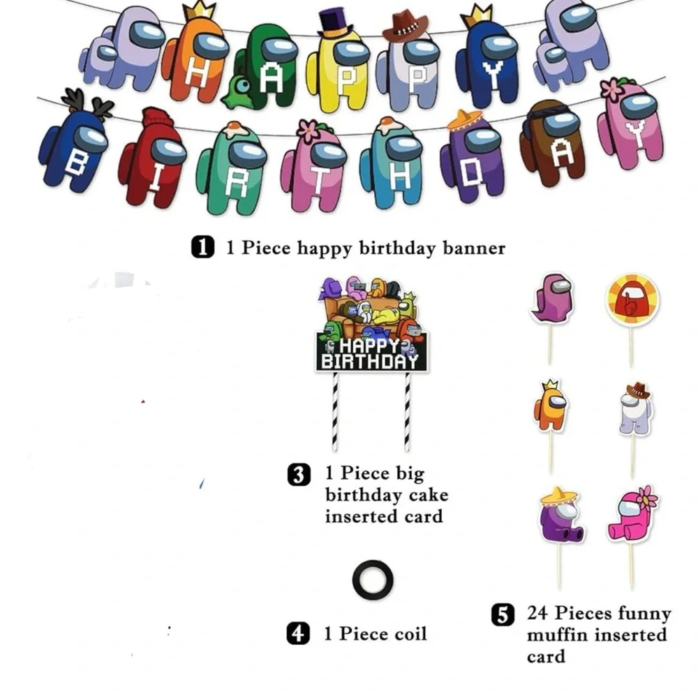 Among Us Birthday Party Banner Set